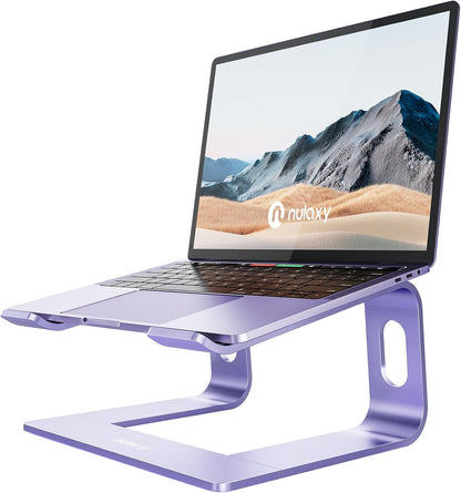 Nulaxy Laptop Stand, Ergonomic Aluminum Laptop Computer Stand, Detachable Laptop Riser Notebook Holder Stand Compatible with MacBook Air Pro, Dell XPS, HP, Lenovo More 10-16” Laptops - Rose Gold