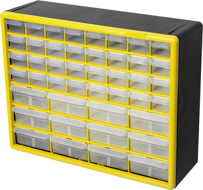 Akro-Mils 24-Drawer Plastic Drawer Storage Cabinet for Garage Organization, Bead Organizer, Building Bricks Storage, Teacher Toolbox, Makeup Organizer, 20" W x 6" D x 16" H, 10124 Black
