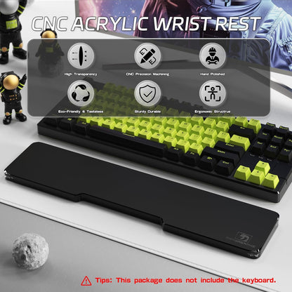 SELORSS Acrylic Keyboard Wrist Rest 98-Key Mechanical Keyboards Ergonomic Palm Rest for Computer Keyboard,Anti-Slip Base,Wrist Pad for Laptop,Office & Home-Easy Typing