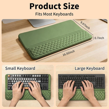 Wrist Rest with Keyboard Stand, Computer Wrist Support Pad, Ergonomic Keyboard Riser Hand Rest Soft Memory Foam Cushion Holder Gaming Typing Desk Accessories for Office Home School（Black）