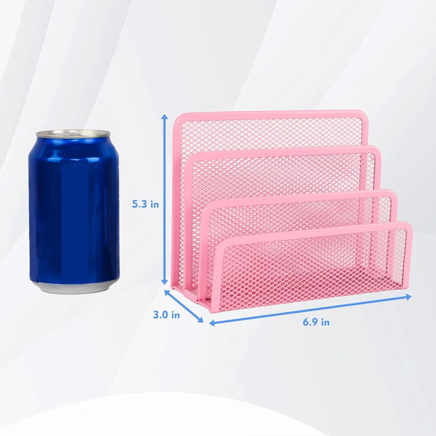 EASEPRES Desk Mail Organizer, Office Small Desktop Metal Mesh Envelope Letter Sorter Paper File Holder Organizer with 3 Vertical Upright Compartments, Black 1 Pack