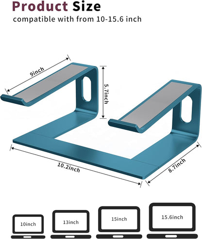 ALASHI Laptop Stand for Desk, Aluminum Computer Riser, Ergonomic Notebook Holder, Detachable Metal Laptops Elevator, PC Cooling Mount Support 10 to 15.6 Inches Notebook, Black