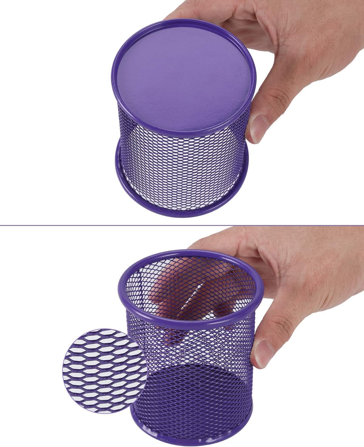 EasyPAG Pencil Holder for Desk, 2 Pack Metal Pen Organizer, Mesh Pencil Cup Organizer for Home, Office, Classroom, School, Black