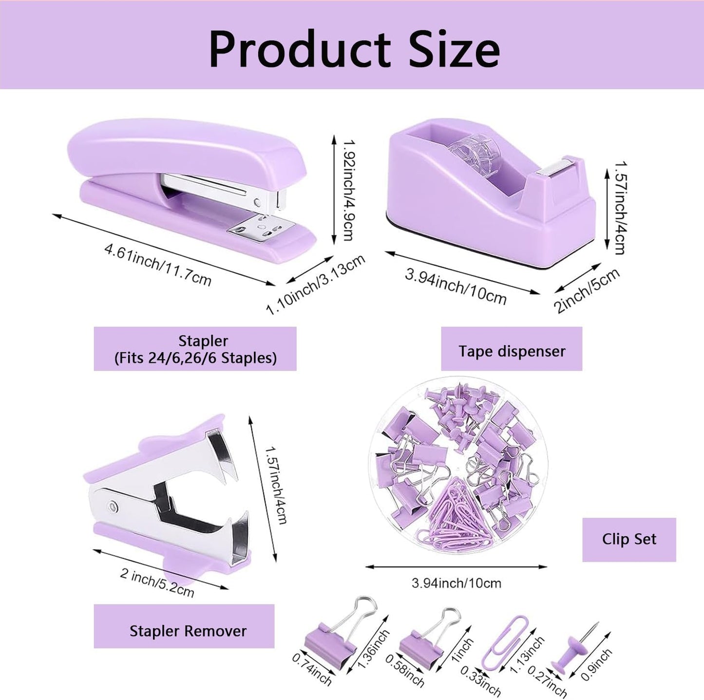 suniya Office Supplies,Gold Desk Accessories,with Stapler,Tape Dispenser,Pen Holder,Scissors,Phone Stand,Staple Remover,Ballpoint Pen,Clear Tape, Staples,Ruler,Clips,Best Gift for Business or Boss