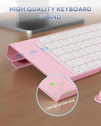 Laborio Computer Keyboard Stand for Desktop, 2-Level Height Adjustment Keyboard Wrist Rest, Non-Slip Key Board Riser Pad for Office, Gaming, and Home Desks