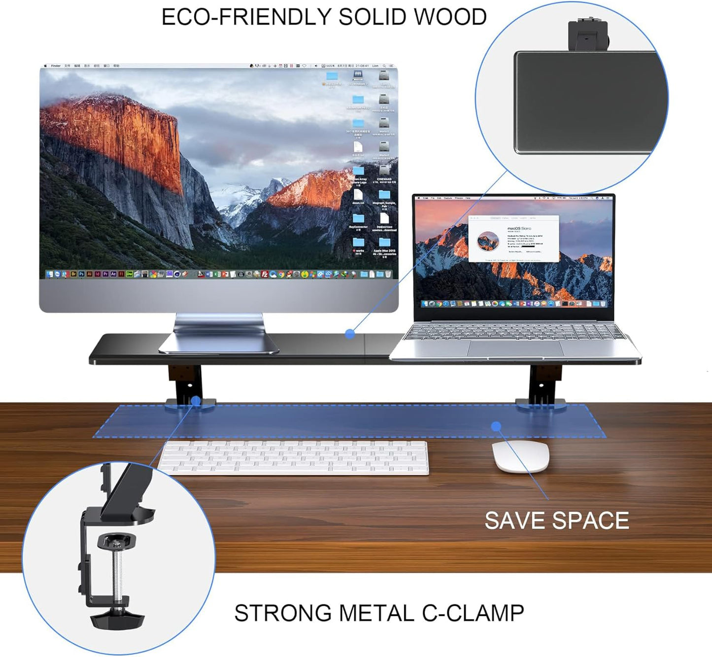 suptek Monitor Stand Riser for Computer,Laptop,Printer, Notebook and All Flat Screen Display with Vented Metal Platform and 4 Inches Height Underneath Storage (MST004)