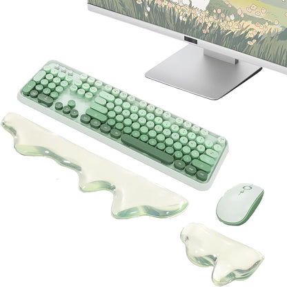 Gel Wrist Rest for Keyboard and Mouse Square Blue Plaid Clear Keyboard Wrist Rest Transparent Ergonomic Cute Checkered Mouse Wrist Pad Silicone Non-Slip Support for Computer Laptop Gaming Home Office