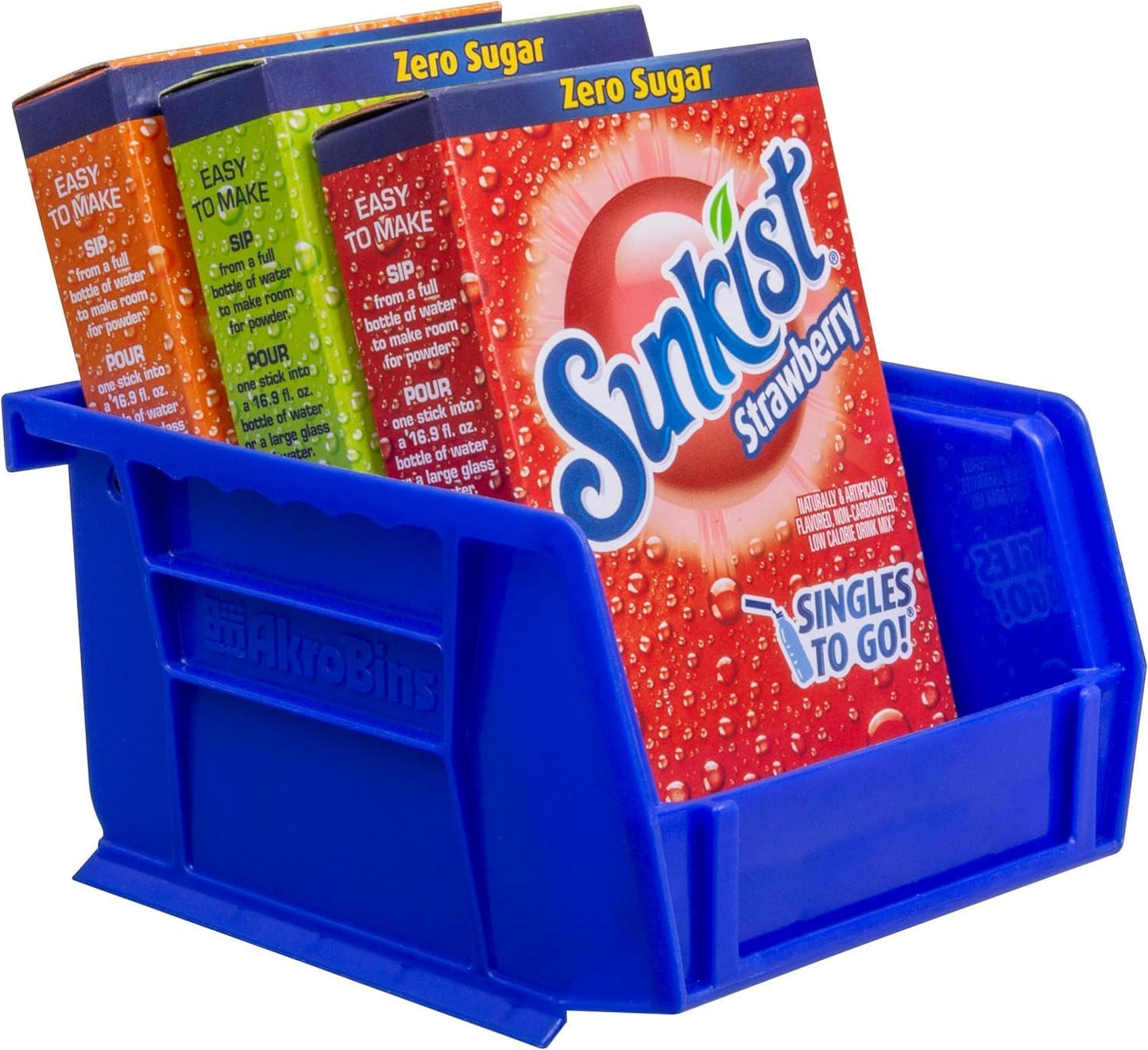 Akro-Mils 30210 AkroBins Plastic Storage Bins, Space-Saving Stackable Bins for Garage, Pantry, Craft Organization, 5" x 4" x 3", Stone, 6-Pack