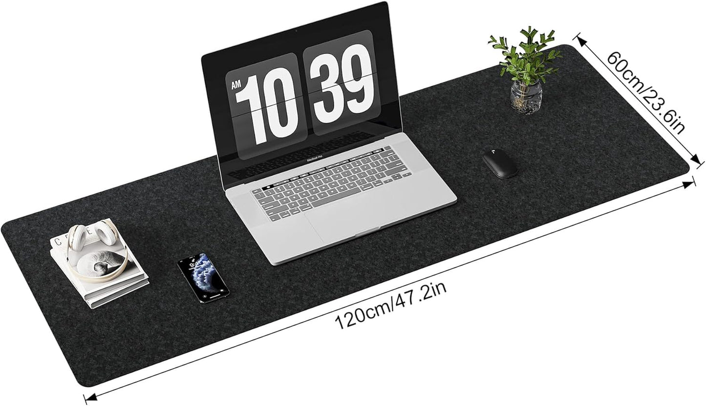 Felt Desk Mat | Computer Mat for Desk(36x12Inches) | Large Felt Mouse Pad and Keyboard Mat | Desk Protector for Office | Dark Gray