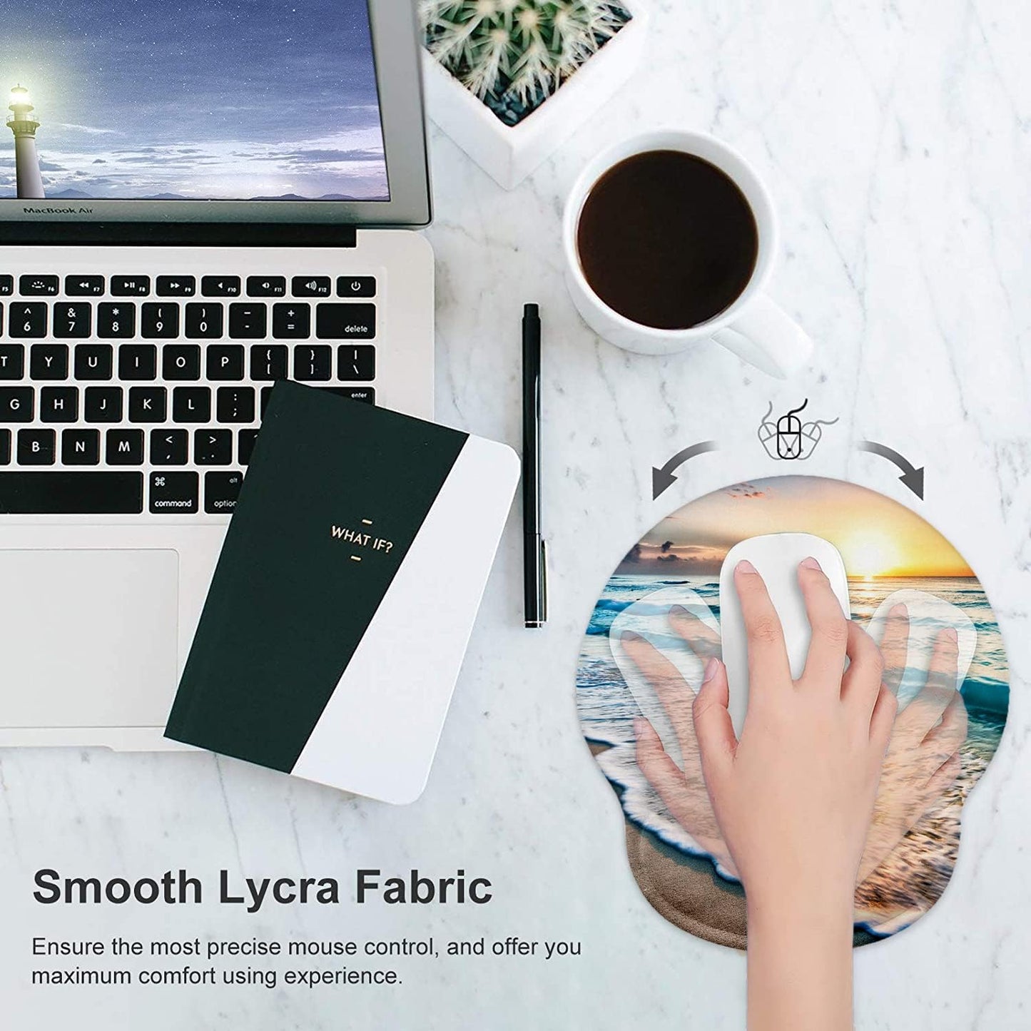 LATEEFAH Mouse Pad with Wrist Rest, 3-in-1 Gaming Mouse Pad, Keyboard Wrist Rest, Ergonomic Memory Foam Mousepad with Wrist Support for Computer Keyboard