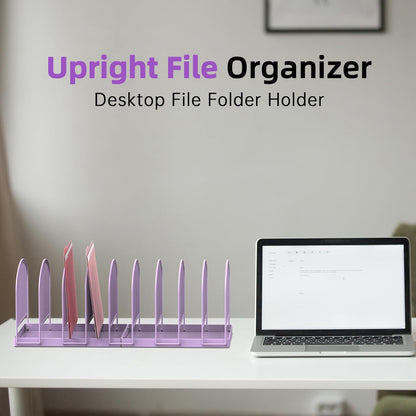 SUPEASY File Organizer for Desk, 5-Section Mesh Desk Organizer, Vertical File Holder Desktop Organizer File Sorter, File Folder Holder for Office Supplies, Black