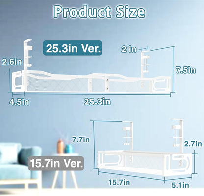 No Drill Under Desk Cable Management Tray, SONATURE 15.7" Cord Organizer for Table, Clamp Mount Desk Cable Management, Premium Carbon Steel Cable Organizer for Office, Home (Black)