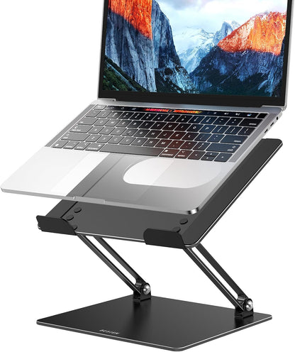 BESIGN LS10 Aluminum Laptop Stand, Ergonomic Adjustable Notebook Tablet Stand, Computer Holder Compatible with Air, Pro, Dell, HP, Lenovo More 10-14" Laptops, Silver
