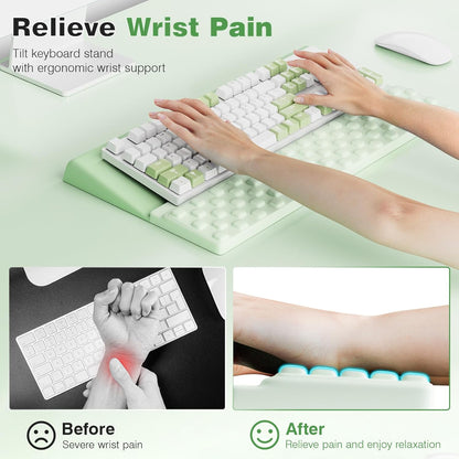 Ospelelf Keyboard Wrist Rest, Comfortable Ergonomic Keyboard Stand Riser Holder for Office Home