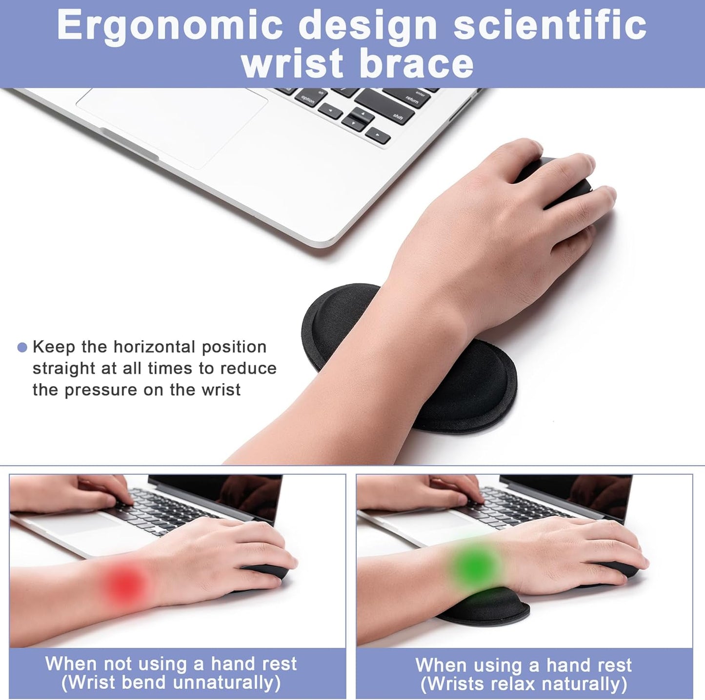 Hoewina Keyboard Wrist Rest,Ergonomic Wrist Rest,Superfine Fabric and Gel Memory Foam Wrist Pad for Computer Keyboard for Easy Typing & Pain Relief, Suitable for Office, Family, Outdoor, Black