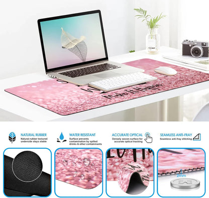 iCasso Desk Mat, Gaming Mouse Pad Wrist Support Set,4in1 XXL Large Mousepad + Keyboard Wrist Rest+Mouse Wrist Rest+Coaster Set with Ergonomic Design for Home Office Table Computer-Penoy