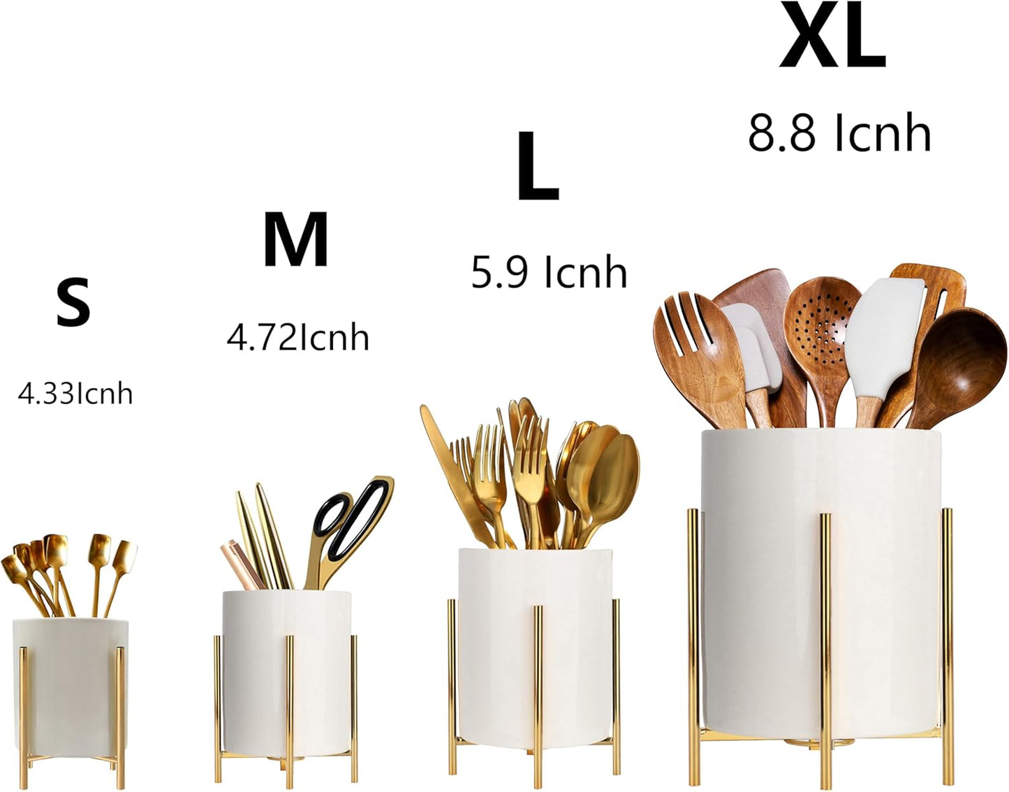 Sturdy Pen Holder Simple and elegant for Desk Matte Pencil Holder Ceramic Cute Desktop Organizer Brush Holder Cup (Black and Gold Plated)