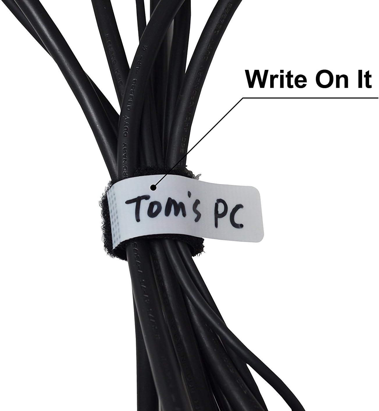 Mr-Label -1/2" Write on Cinch Straps - Reusable Fastening Cable Ties - Identify Quickly Cord Labels – Cable Organizer- for Data Centers|Telecom|MRO| Audio/Video Applications (20)