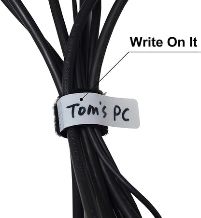 Mr-Label -1/2" Write on Cinch Straps - Reusable Fastening Cable Ties - Identify Quickly Cord Labels – Cable Organizer- for Data Centers|Telecom|MRO| Audio/Video Applications (20)