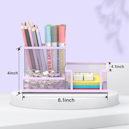 SUPEASY Pen Holder Desk Organizer, Office Supplies Pencil Holder with 3 Compartments, Desk Accessories and Workspace Organizers for Home School Classroom, Black