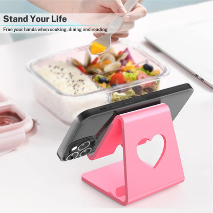 Crpich Acrylic Cell Phone Stand, Portable Phone Holder, Clear Phone Stand for Desk, Compatible with Phone16 15 14 13 Pro Max Mini 12 11 SE, Switch, Android Smartphone, Pad, Tablet, Desk Accessories
