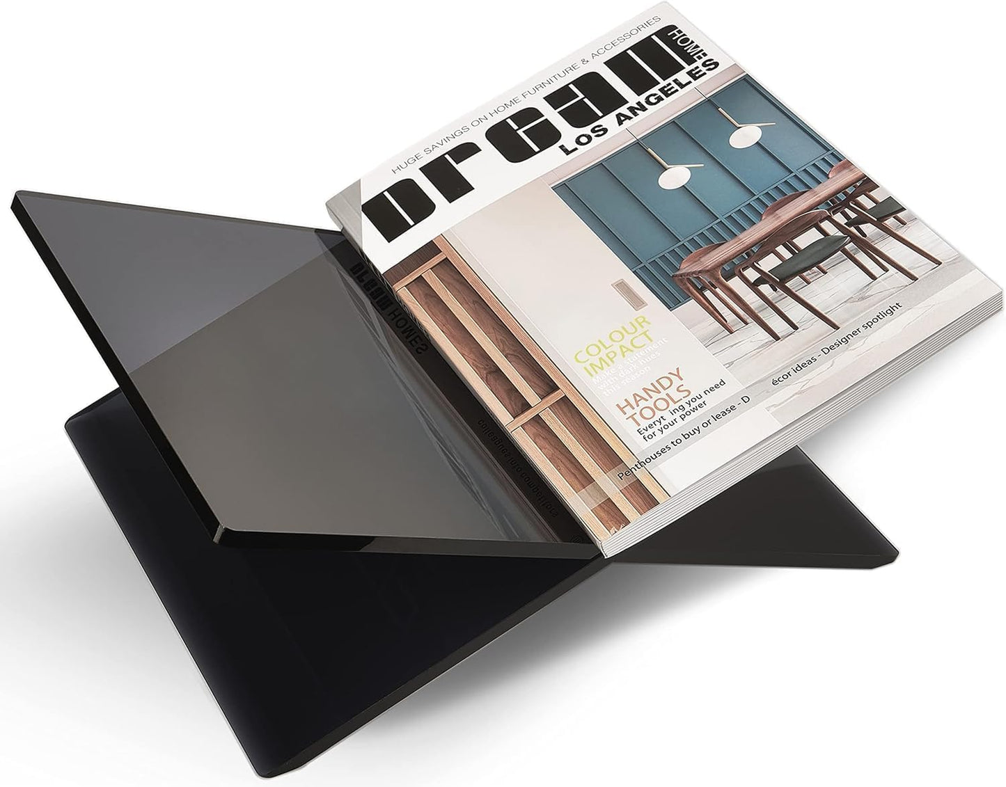 Honygebia Gold Acrylic Book Stands - Cross Frame Acrylic Book Holder, Open Bookstand for Display and Reading, Suitable for Art, Bible, Cookbook, Easel, Magazine, Textbooks 12.5" x 9.5" x 5.5"