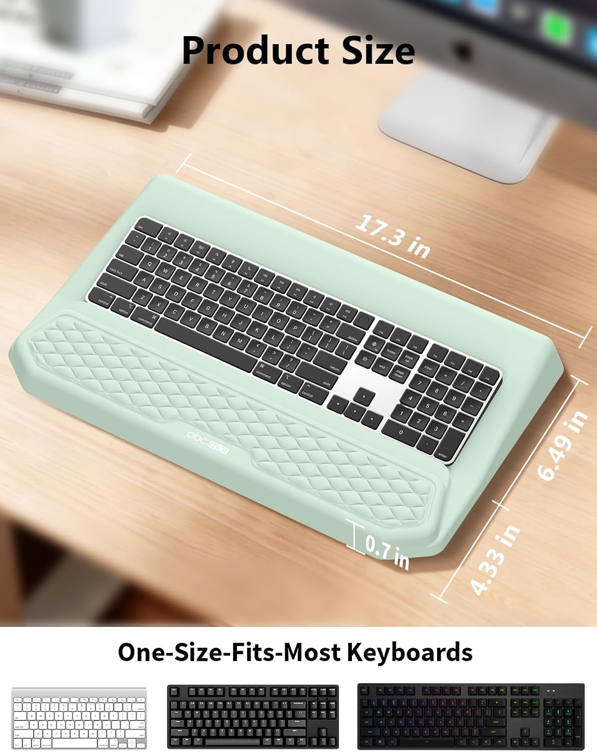 2-in-1 Ergonomic Keyboard Stand with Wrist Rest, Comfy Keyboard Riser Holder with Massage Design, Black