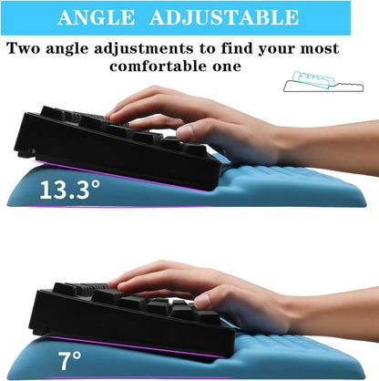 Computer Keyboard Stand Pad with Wrist Rest, Ergonomic Comfy Tilted Keyboard Stand Riser Holder Pad for Office Home (Black)