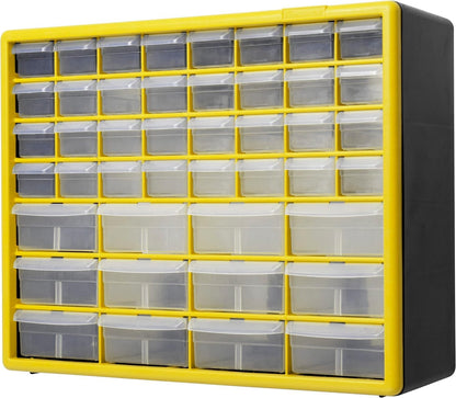 Akro-Mils 24-Drawer Plastic Drawer Storage Cabinet for Garage Organization, Bead Organizer, Building Bricks Storage, Teacher Toolbox, Makeup Organizer, 20" W x 6" D x 16" H, 10124 Black