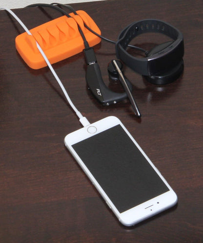 Heaviest Cable Organizer on The Market! Compact and Weighted Desktop Cord Holder and Cable Organizer, Eco-Friendly Silicone, No Bad Smell, Bundled with 4 Reusable Cable Ties! (Black)