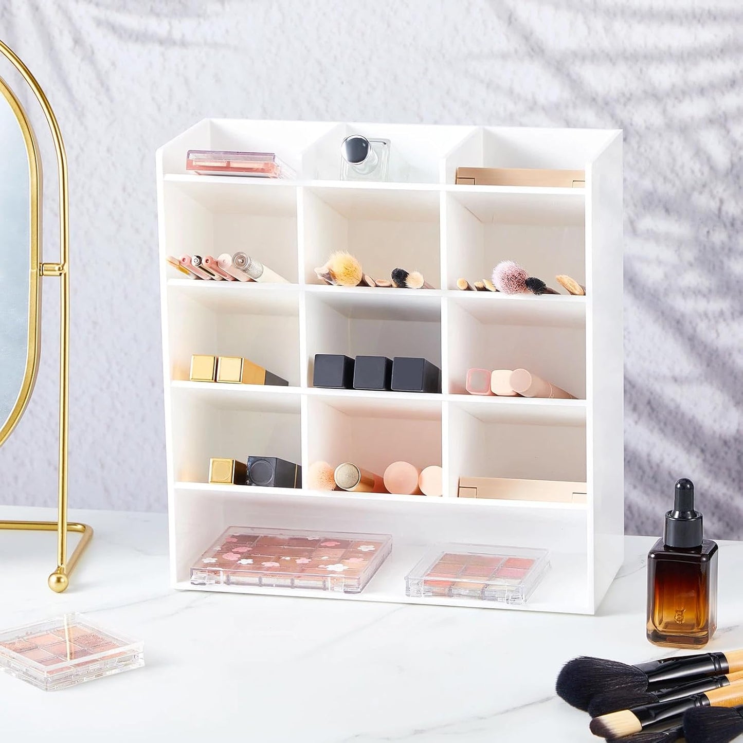 MotiMind Acrylic Pen Organizer Storage for 250 Markers Vertical Marker Organizer Acrylic Pen Display Holder for Office Desk Desktop Stationery Pencil Storage, Clear, 13 x 4 x 12.4 Inch
