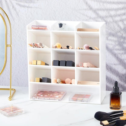 MotiMind Acrylic Pen Organizer Storage for 250 Markers Vertical Marker Organizer Acrylic Pen Display Holder for Office Desk Desktop Stationery Pencil Storage, Clear, 13 x 4 x 12.4 Inch