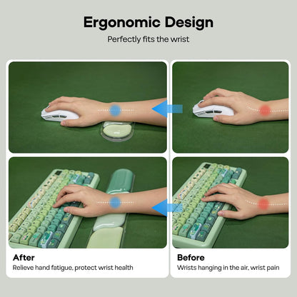 EPOMAKER CloudGel Wrist Rest for Keyboard and Mouse, 2 Pieces Silicone Wrist Support, Anti-Slip Rubber Bottom, Ergonomic Design, Suitable for Office/Computer/Laptop/Gaming (Pink)