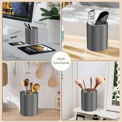Pen holder, aluminum alloy waterproof pen holder, desktop simple and modern minimalist, multifunctional office supplies for families, kids and schools (blue)
