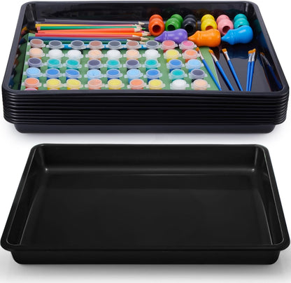 Hoteam 10 Pcs Flat Storage Organizer Tray Bin Paper Tray for Classroom Plastic Stackable File Organizer for School Office Teacher Book Organization(Clear,13.78 x 9.84 x 3.15 Inch)