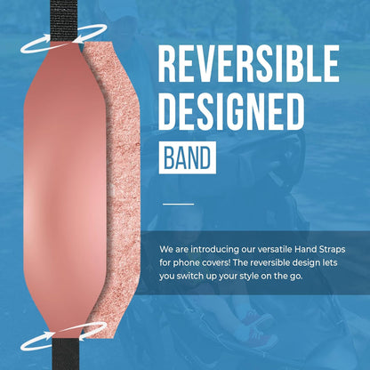 Switchbands Universal Phone Grip Strap – Customizable Phone Holder for Hand, Wireless Charging Safe Phone Handle Grip, Reuseable Phone Strap for iPhone, Samsung & Android Cases - Metallic Rose