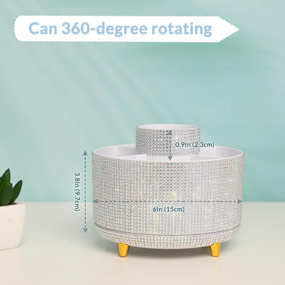 SKYDUE 360 Rotating Purple Pen & Art Supply Organizer - 5 Slot Desk Organizer for Office, School, Home
