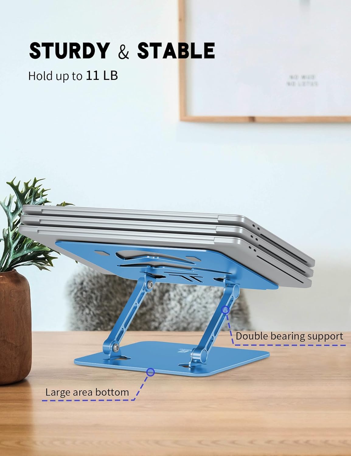 Laptop Stand, Ergonomic Adjustable Computer Stand for Collaborative Work, Foldable and Portable Heat Sink Computer Stands, Fits up to 15.6-inch Laptops (Orange)