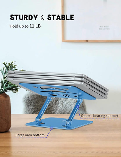 Laptop Stand, Ergonomic Adjustable Computer Stand for Collaborative Work, Foldable and Portable Heat Sink Computer Stands, Fits up to 15.6-inch Laptops (Orange)