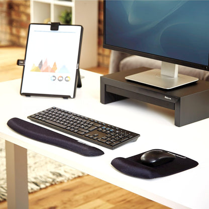 Fellowes PlushTouch Foam Keyboard Wrist Rest with MICROBAN - Black (9252101)
