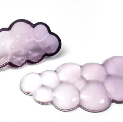 Gel Keyboard and Mouse Wrist Rest Set – Clear Cloud Wrist Rest for Computer Keyboard 60%/68%/75%, Comfort & Support for Typing and Gaming(Purple Green)