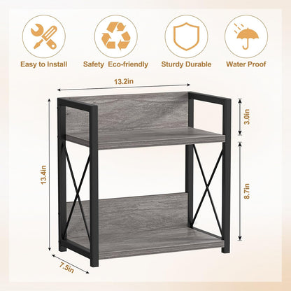 Giikin Countertop Shelf Organizer, 2 Tier Kitchen Spice Rack Organizer for Countertop, Wood Coffee Counter Shelf Organizer for Home (Bamboo, S)