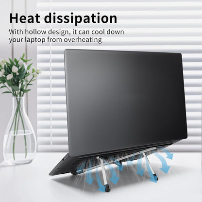 Protable Laptop Stand for Desk,Foldable Laptop Riser Holder,Ventilated Cooling Notebook Mount Computer Stand for 10-15.6” Laptops,Tablets，Aluminum