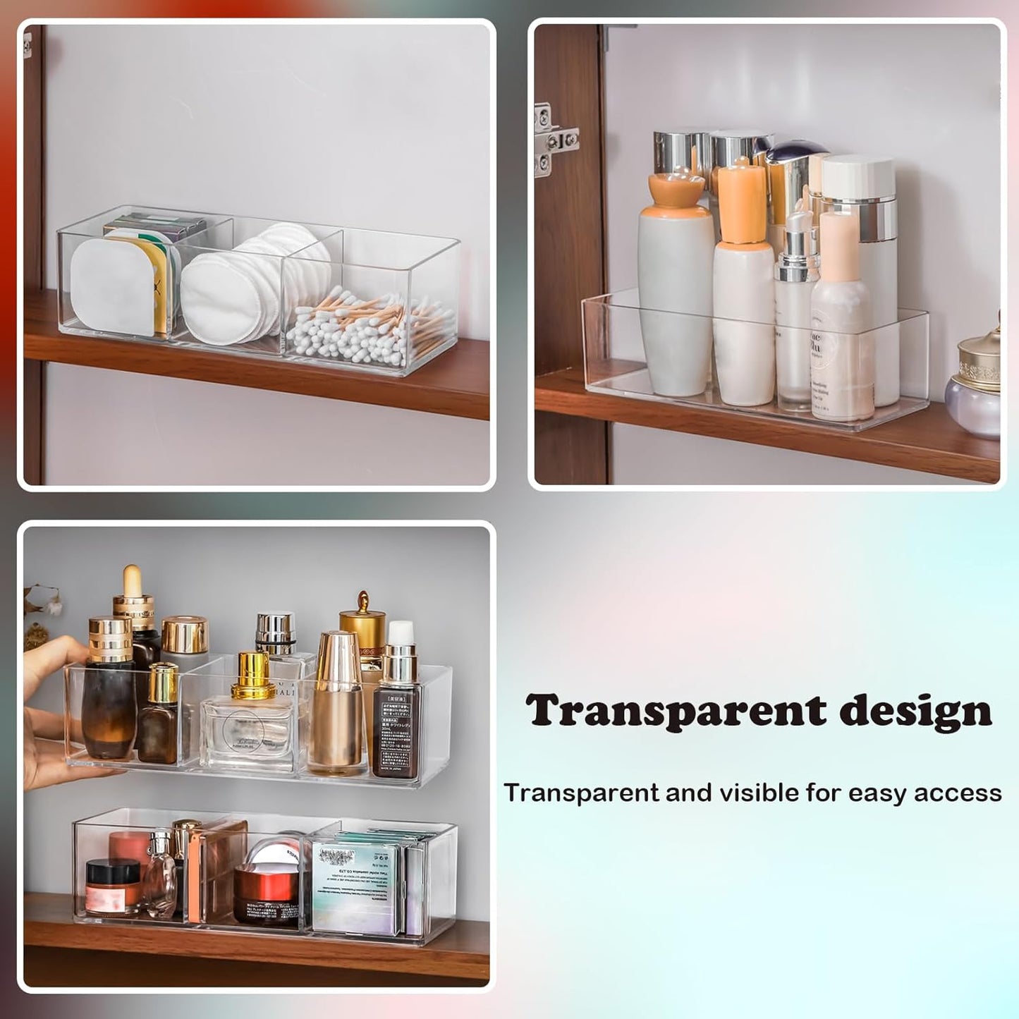 Acrylic Organizer 4-piece Makeup Organizer Countertop For Drawers Organizer Storage Bathroom Organizers And Storage Is A Good Choice For Desktop Finishing (4)