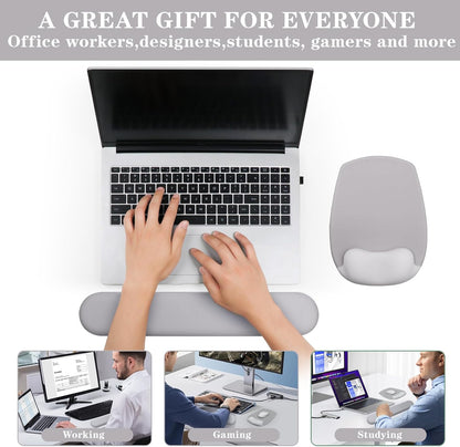 Wrist Rest for Keyboard and Mouse, Ergonomic Gel Computer Keyboard Wrist Rest with Memory Foam, Keyboard Wrist Support Pad for Long Hours of Work, Gaming, Studying-Relieve Wrist Pain