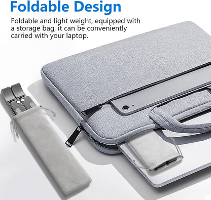 Laptop Stand for Desk, Aluminum Metal MacBook Stand，Computer Riser for Desk, Portable Foldable Adjustable Notebook Holder, Compatible with 10-15.6 Inch Laptops, iPad, Silver.