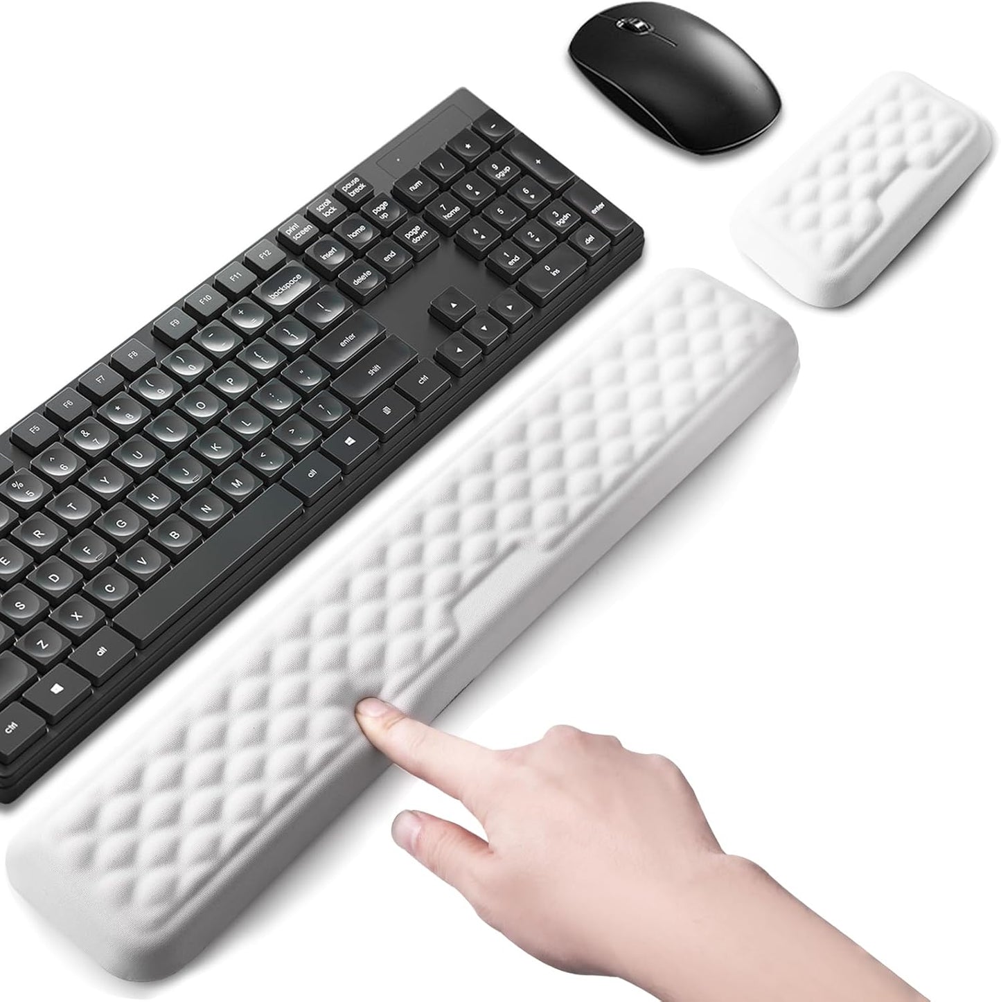 Keyboard Wrist Rest Mouse Wrist Support, Memory Foam Wrist Rest Pad for Computer Laptop, Ergonomic Wrist Cushion Support for Typing Pain Relief, Gaming Home Office, Pink