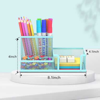 SUPEASY Pen Holder Desk Organizer, Office Supplies Pencil Holder with 3 Compartments, Desk Accessories and Workspace Organizers for Home School Classroom, Black