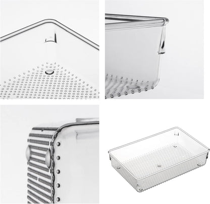 Mesh Tray Silverware Drawer Organizer, Utensil Cutlery Tray Office Supplies with Interlocking Arm Drawer Dividers Organizer for Flatware, Knives,Home,Office, School,Bedroom 12X6'' Black