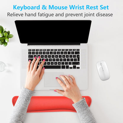 Dapesuom Enlarge Keyboard Wrist Rest, Cute Memory Foam Keyboard Wrist Cushion for Computer Desk Mats Support, Typing Pain Relief Ergonomic Mouse Pad Rests with Non-Slip Base for Gaming, Laptop, Purple